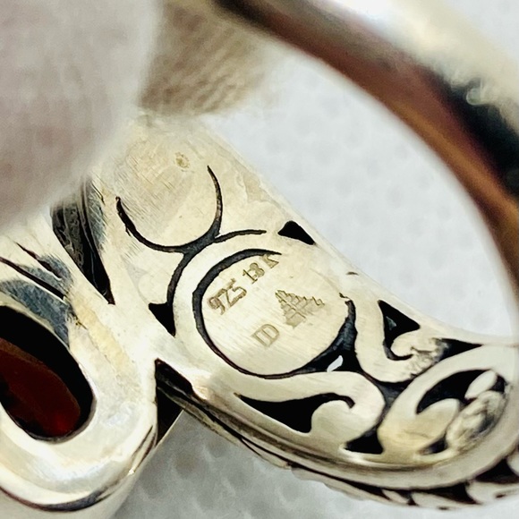 EUC Devata Sterling Silver & 18k Gold Dragonfly Wrap Ring w/ Red Garnet Stone - Picture 15 of 17